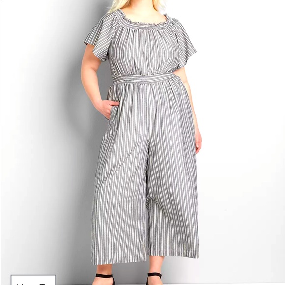 Lane Bryant Wide Leg Convertible Romper Jumpsuit
